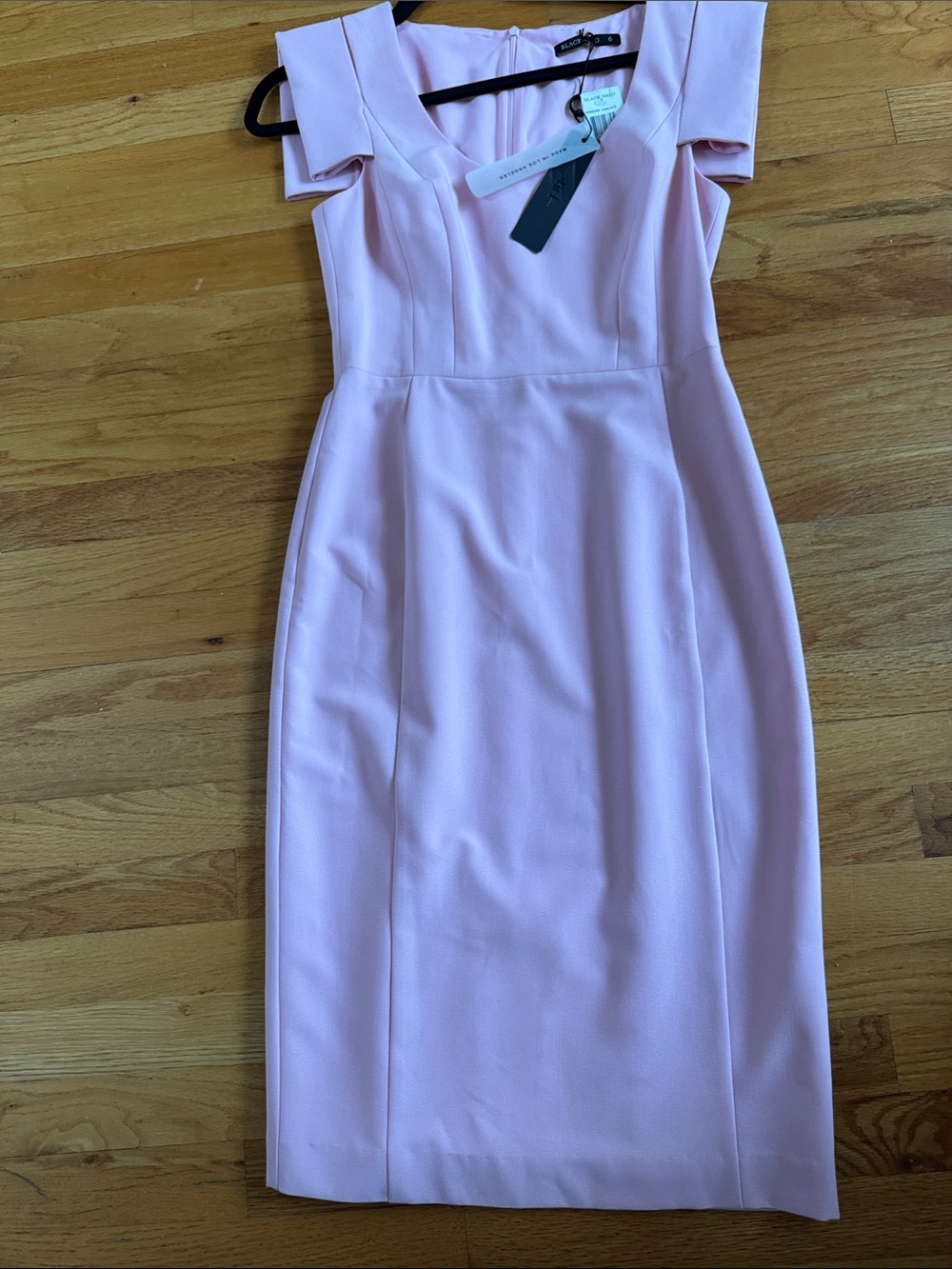 Black Halo Blush Pink Midi Amelie Sheath Dress